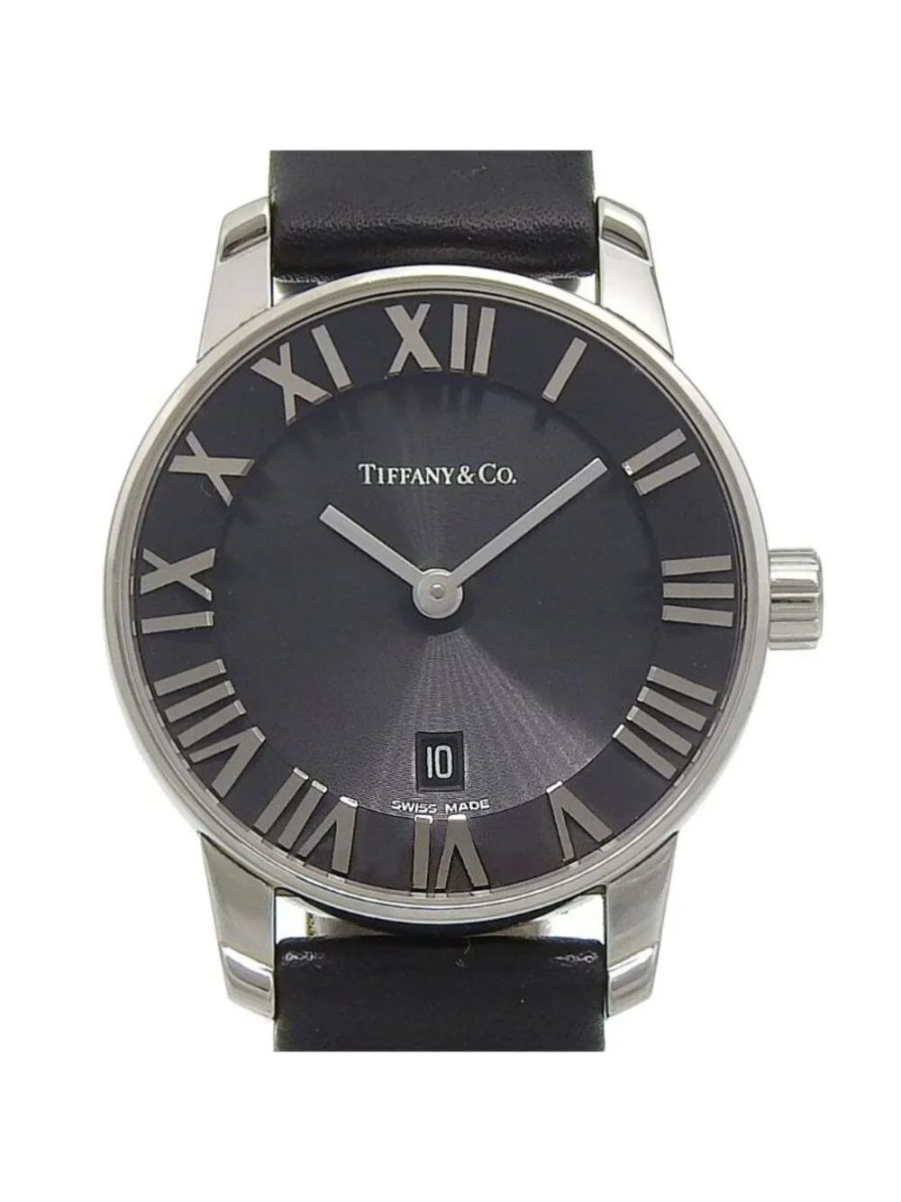 Tiffany & Co Atlas Dream Stainless Steel Quartz Analog Display Black Dial Watch
